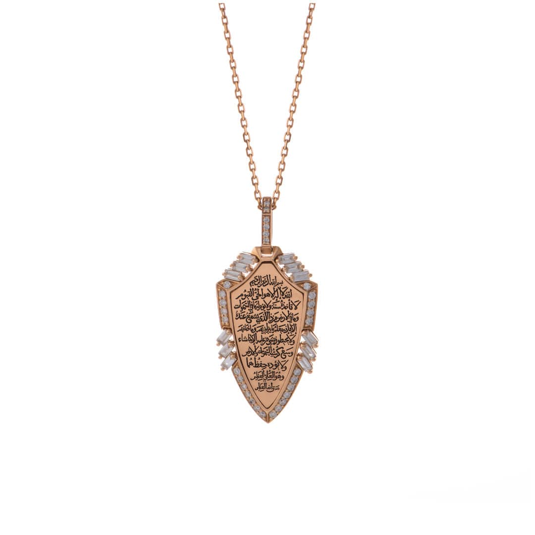 Shield Pendant - Rose - Charmaleena Jewellery