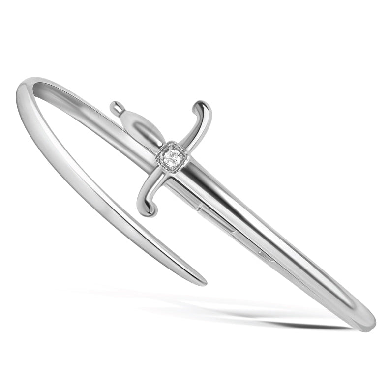 Swords Of Love Cuff Bracelet - White - Charmaleena Jewellery