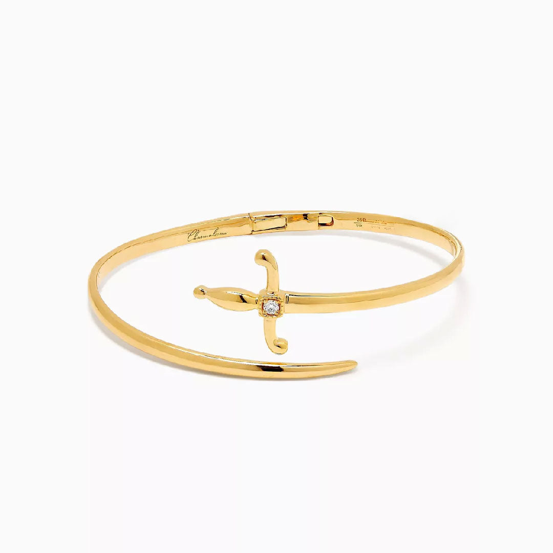 Swords of Love Cuff Bracelet - Yellow - Charmaleena Jewellery