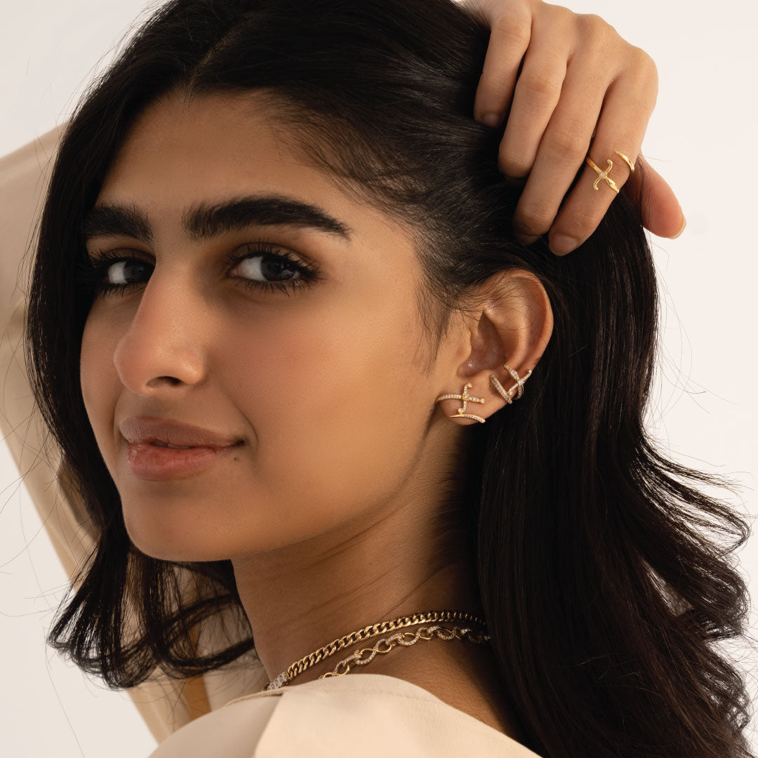 Swords of Love Earring - Rose - Charmaleena Jewellery