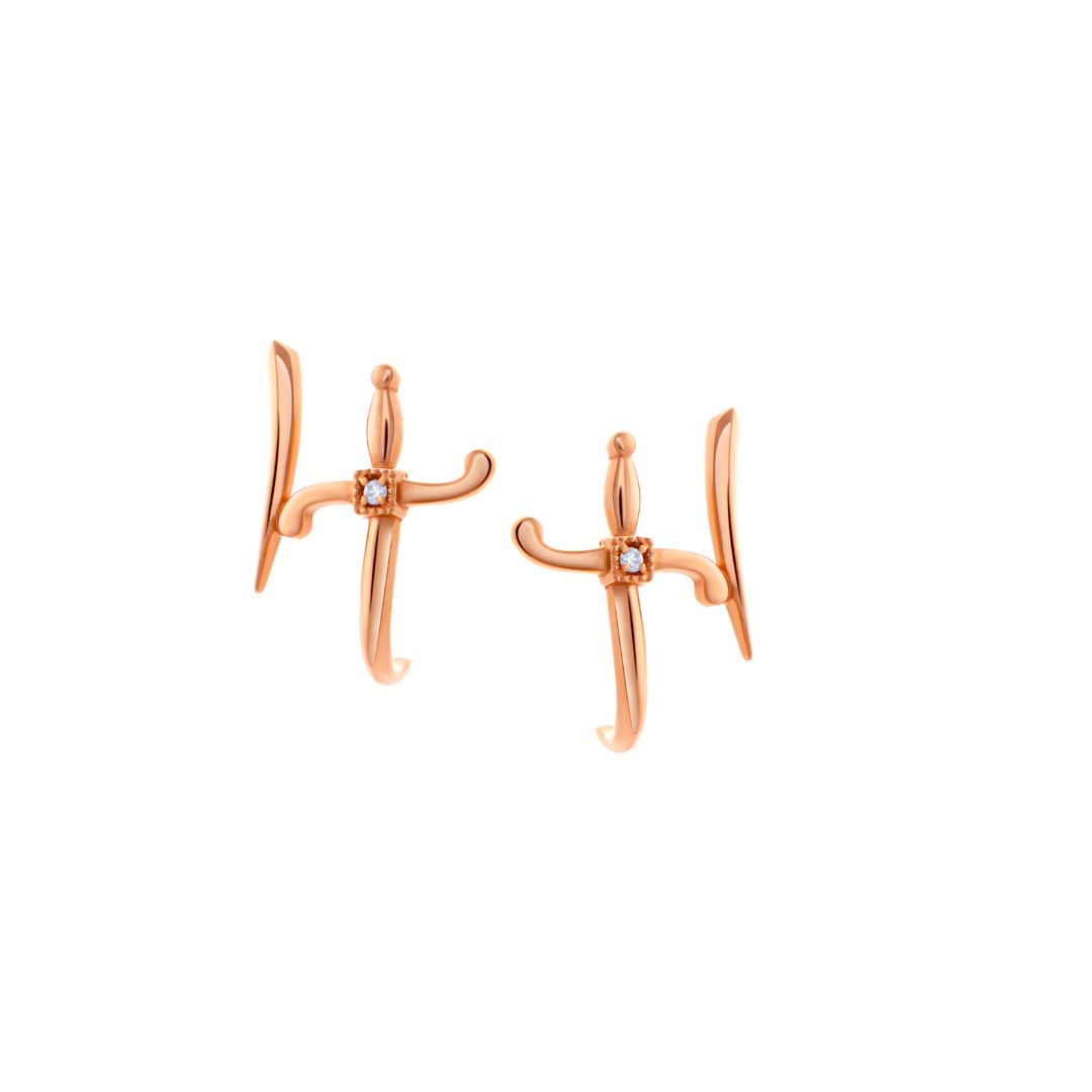 Swords of Love Earring - Rose - Charmaleena Jewellery