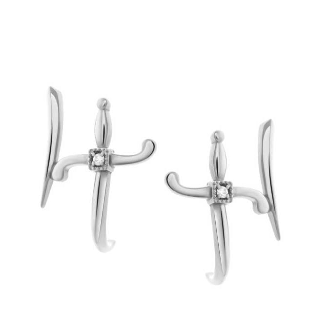 Swords of Love Earring - White - Charmaleena Jewellery