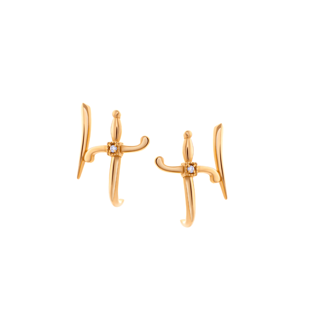 Swords of Love Earring - Yellow - Charmaleena Jewellery
