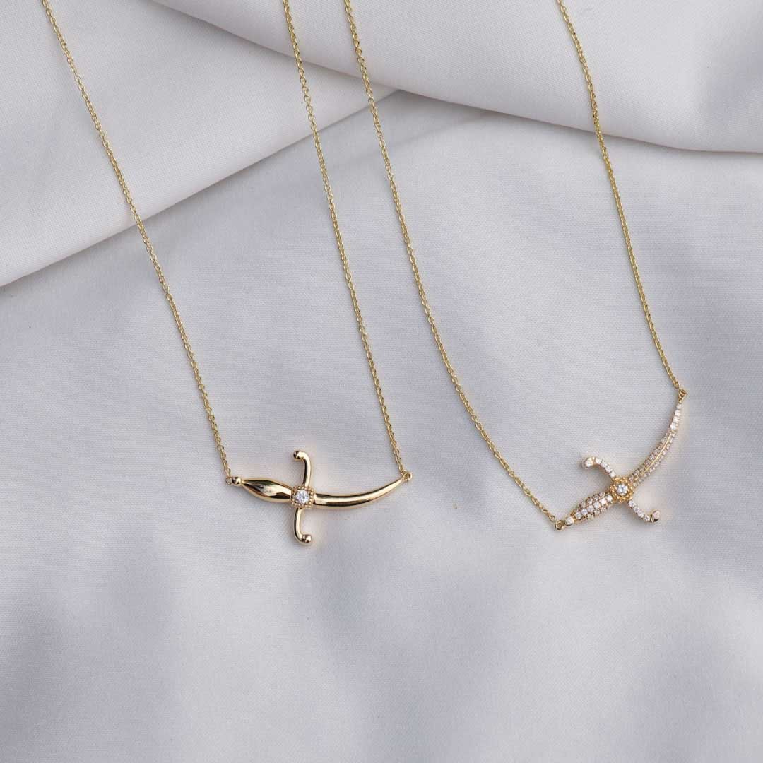 Swords Of Love Necklace - Yellow - Charmaleena Jewellery