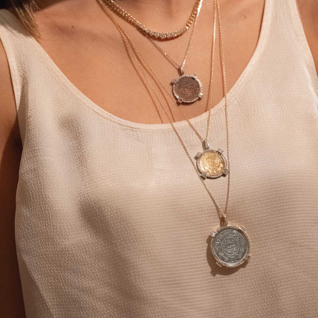 Tales & Treasures Gold Coin Pendant - Charmaleena Jewellery