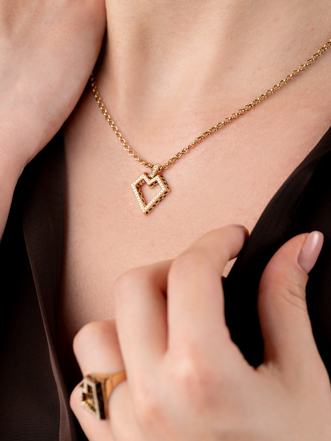My Heart - Wild at Heart Charm Necklace - Paved