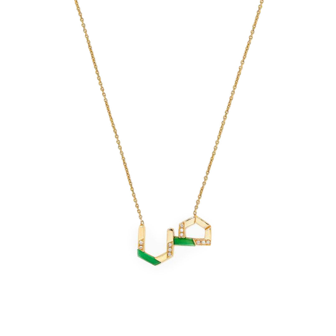 28 Collection Necklace (ص) - Green - Charmaleena Jewellery