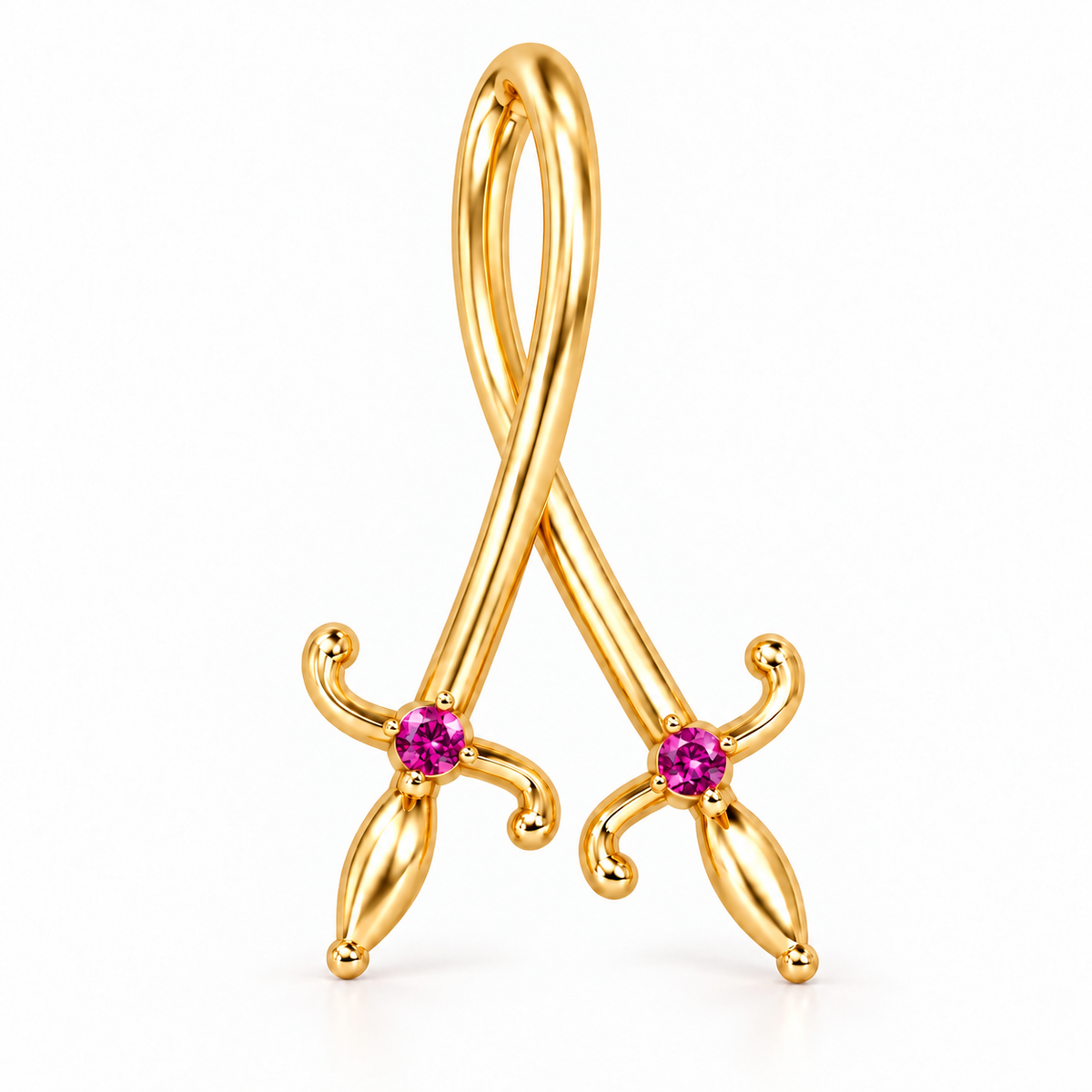 Swords of Love Necklace — Special Edition - Pink Sapphire - Charmaleena Jewellery - Diamond Jewellery - Swords of love