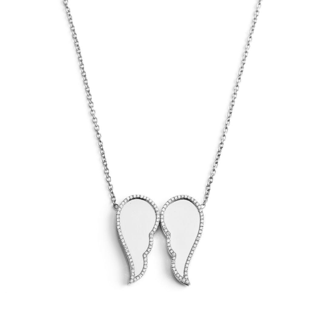 Freedom Necklace / Earrings Outlined In Diamonds White Gold