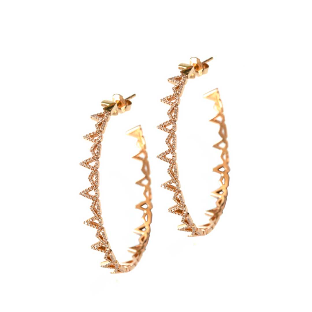 My Star Big Earrings Pave in Diamonds Rose Gold