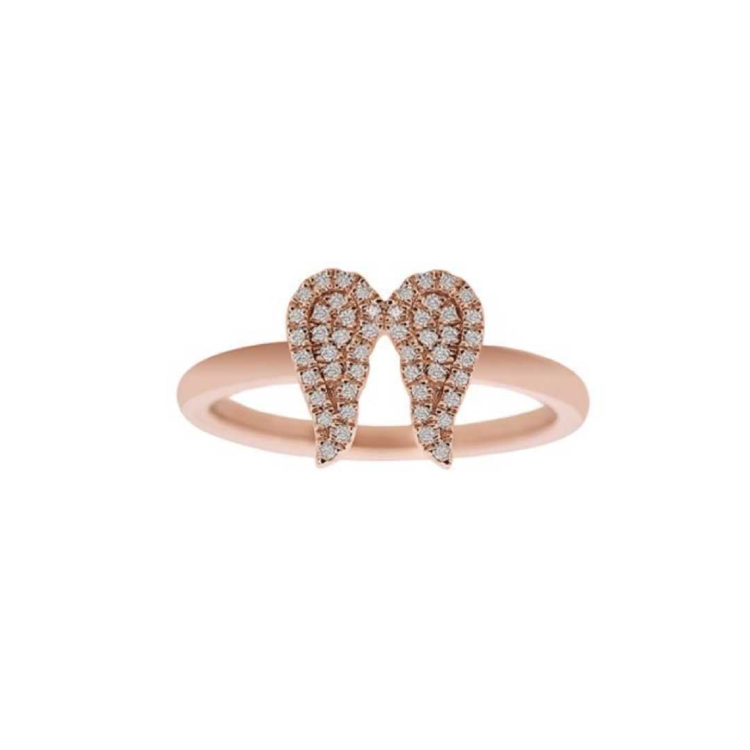 Freedom Ring Paved in Diamonds Rose Gold