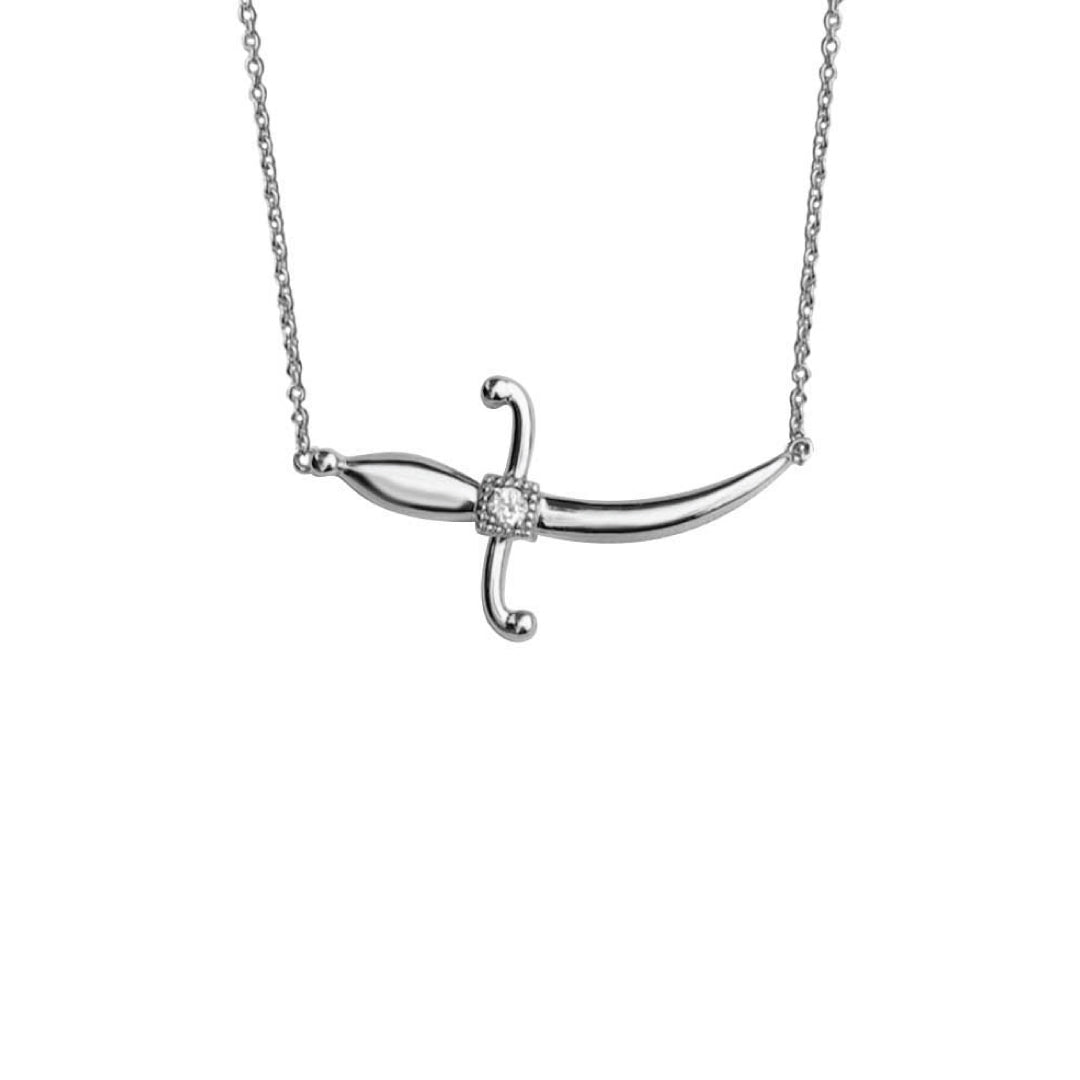 Swords Of Love-Necklace-One Diamonds - White Gold