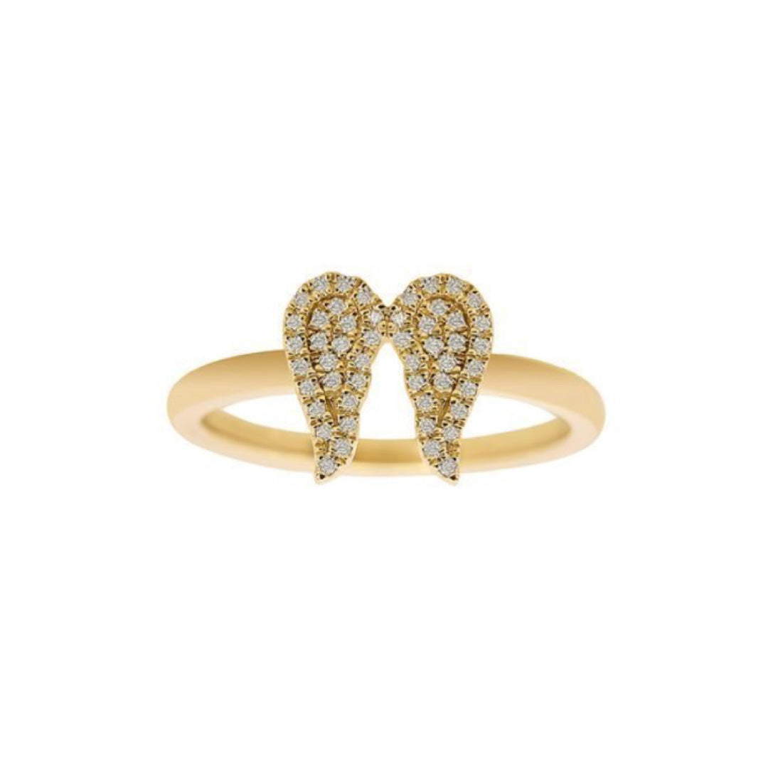 Freedom Ring Paved in Diamonds Yellow Gold