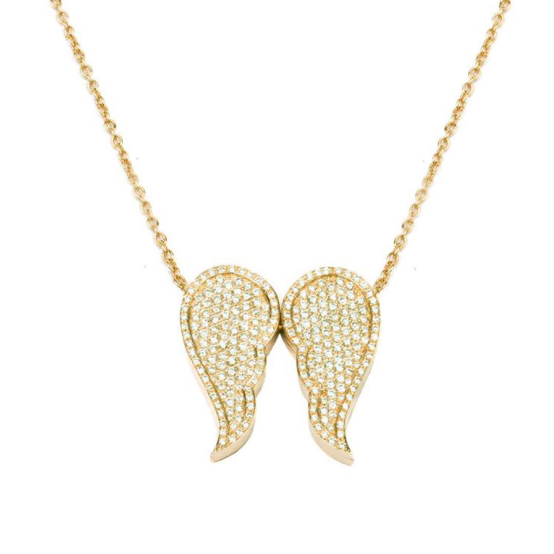 Freedom Necklace/ Earrings Paved-in Diamonds Yellow Gold