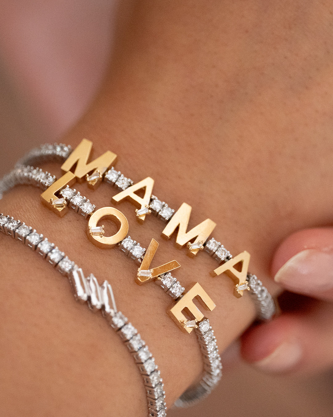Golden - Tennis MAMA Bracelet