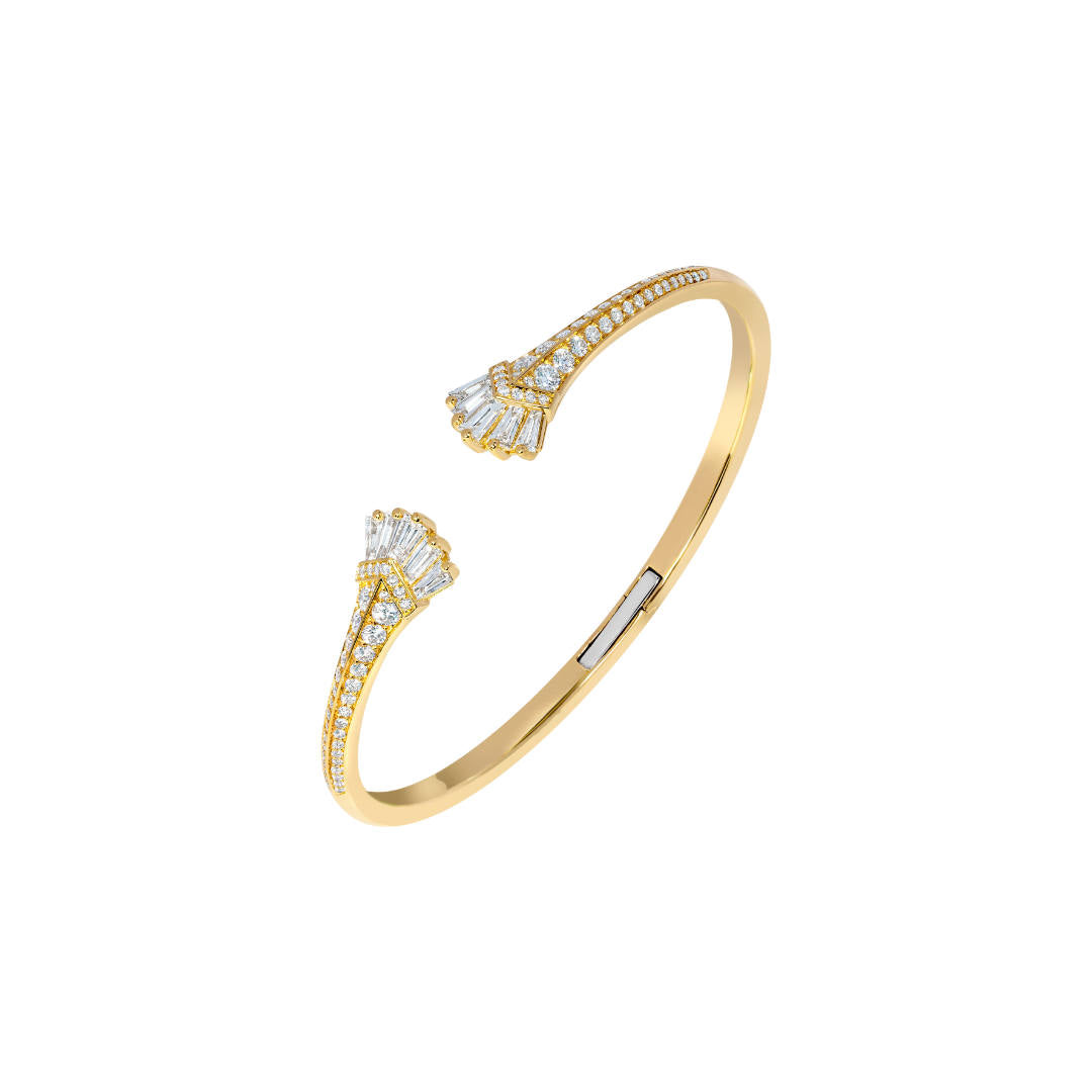 Elements Bangle Pave In Diamonds Yellow gold