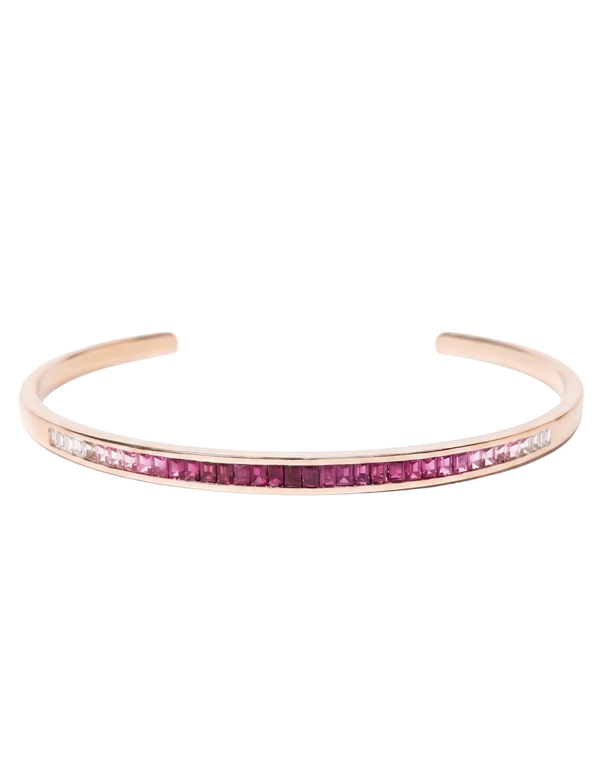 Golden Baguette- Baguette Bangle - Ruby & Diamonds - Rose Gold - Charmaleena Jewellery - Diamond Jewellery - Golden