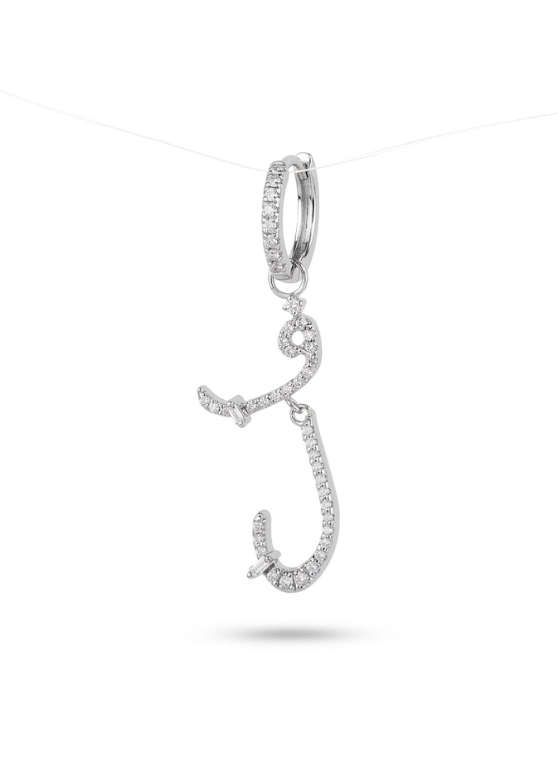 CA–LOVE–GRAPHY EARRINGS- TWO LETTER - PAVED - ف ل - Charmaleena Jewellery - Diamond Jewellery - Calovegraphy