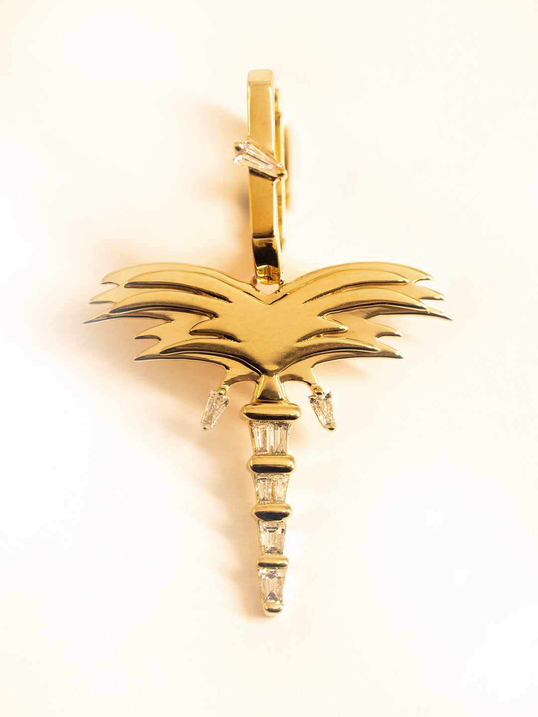 Golden- Palm Necklace - Diamonds - Yellow