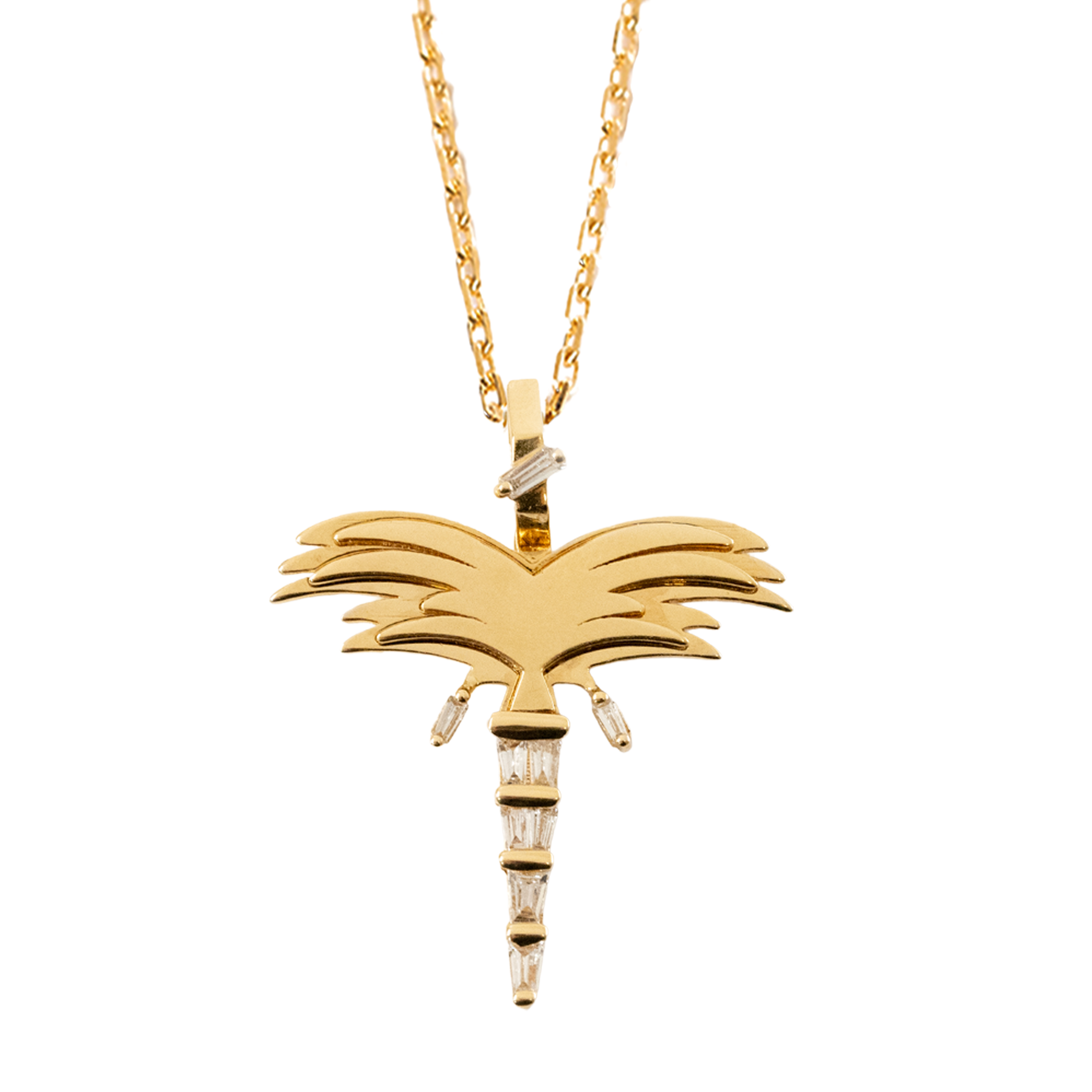 Golden- Palm Necklace - Diamonds - Yellow - Charmaleena Jewellery - Diamond Jewellery - Golden