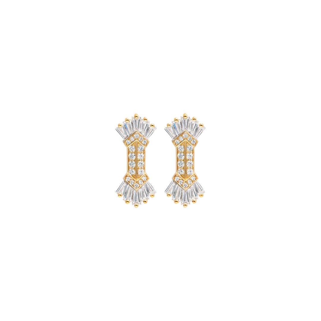 Elements Earrings Pave In Diamonds Yellow gold