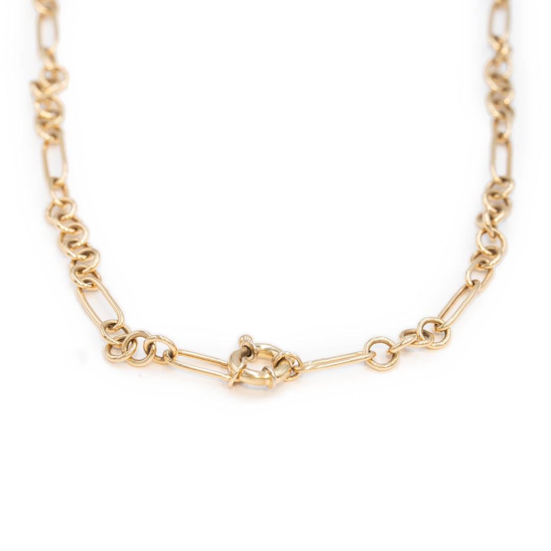 Golden - Lock Chain Necklace - Yellow