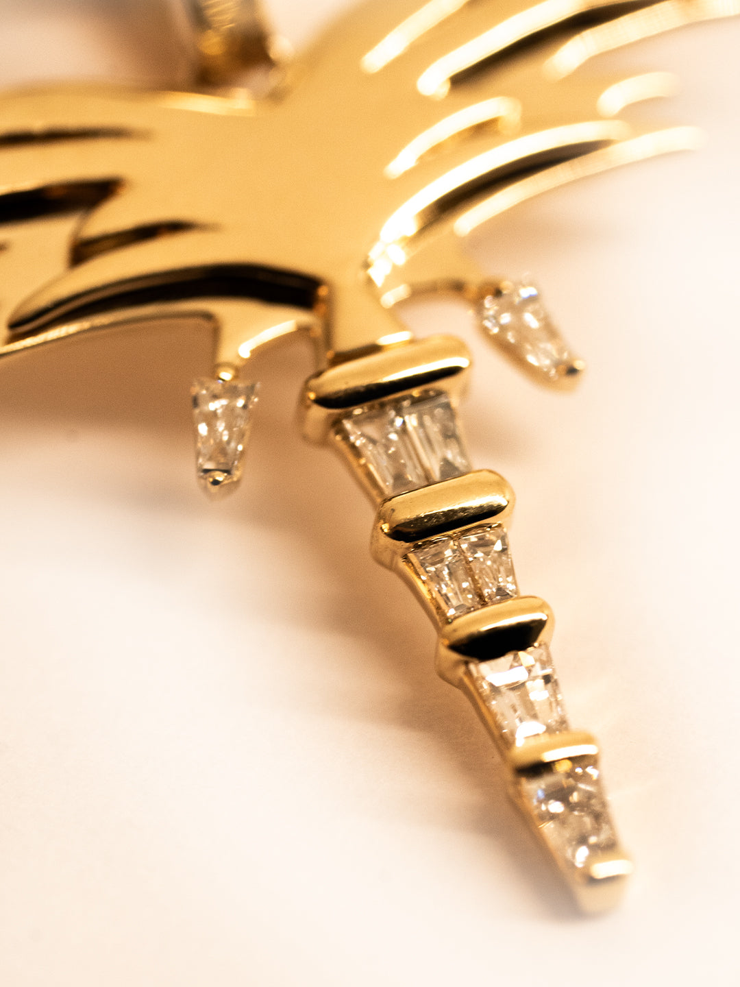 Golden- Palm Necklace - Diamonds - Yellow