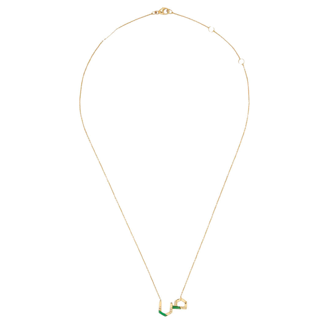 28 Collection Necklace (ص) - Green - Charmaleena Jewellery