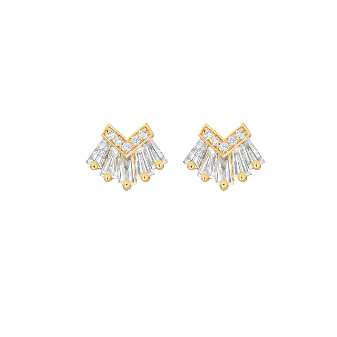 Elements Studs Earrings Pave In Diamonds Yellow gold