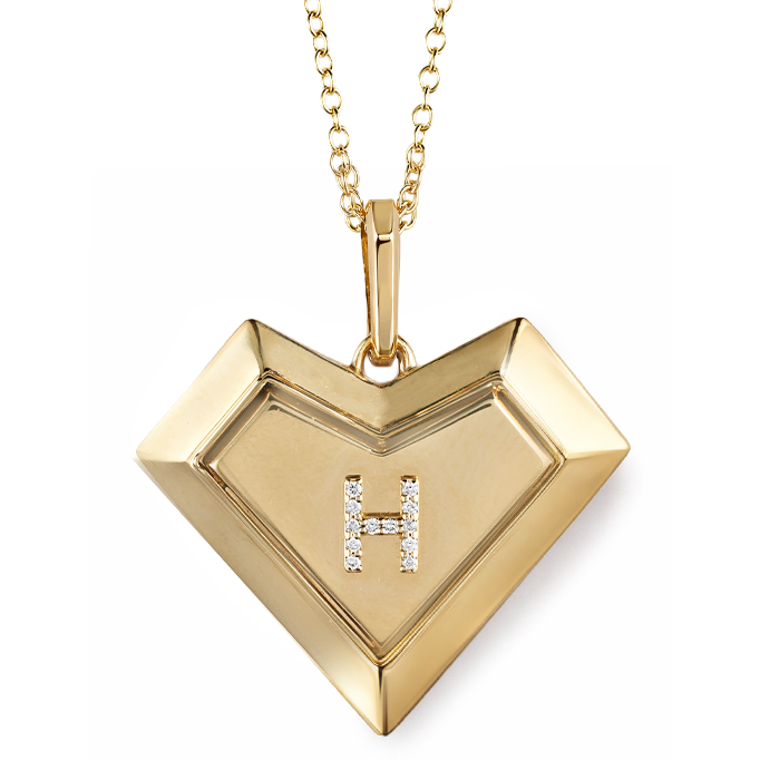 My Heart Medallion- Custom Special edition - One Letter - Charmaleena Jewellery - Diamond Jewellery - My Heart