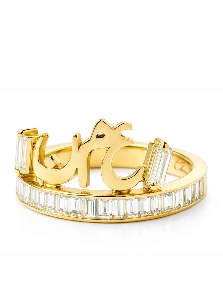 Golden - Custom Ring - Paved - Yellow Gold - Charmaleena Jewellery - Diamond Jewellery - Golden