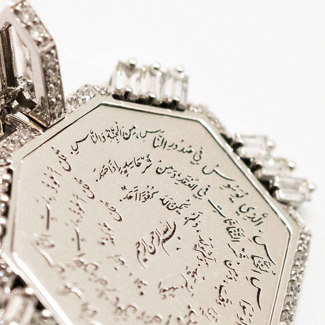 Golden - Geometric Pendant - Almouzat  - Paved- Yellow - Charmaleena Jewellery - Diamond Jewellery - Golden