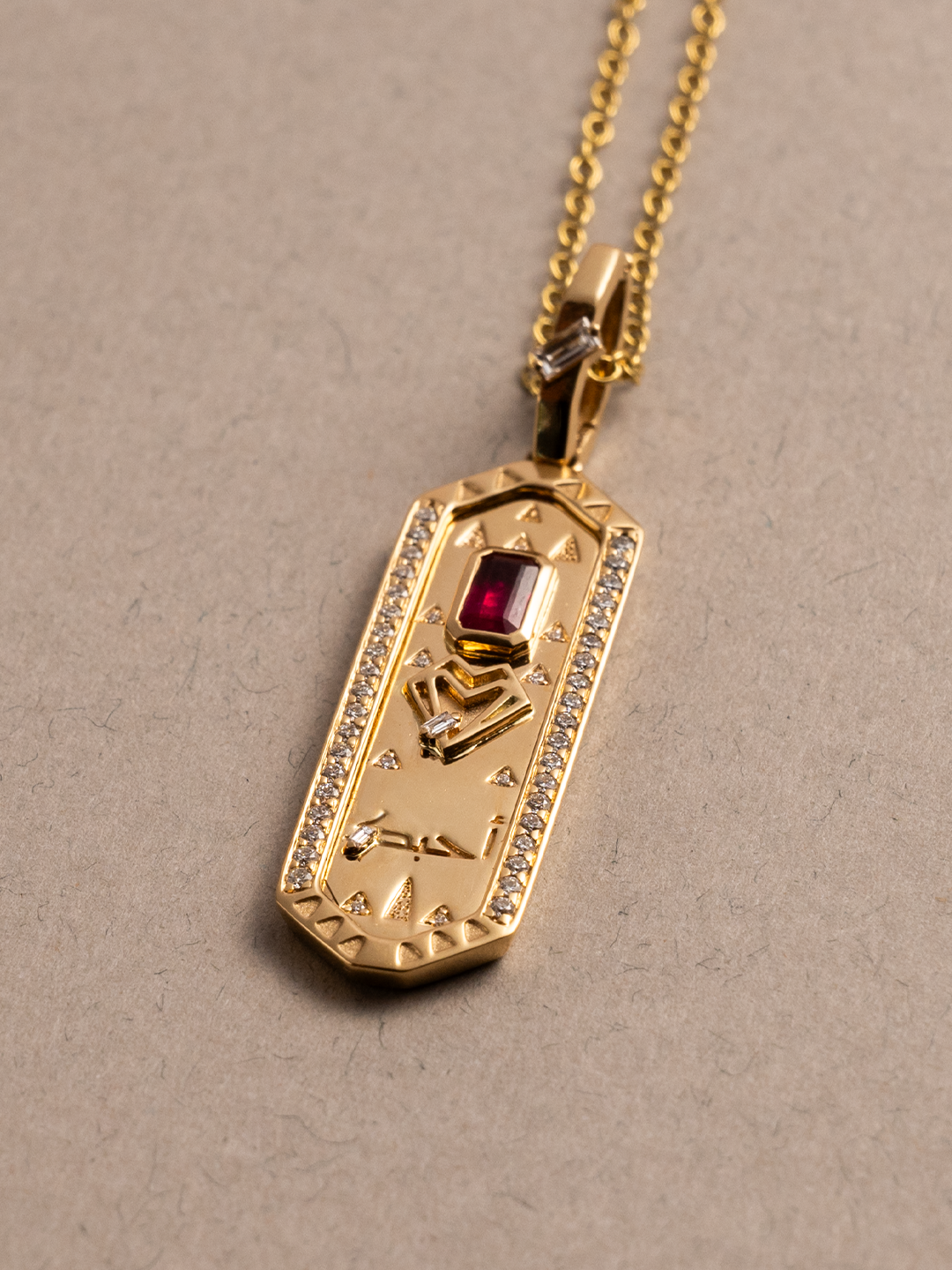 Tales & Treasures- Love Ruby Necklace - Paved in diamonds - Charmaleena Jewellery - Diamond Jewellery - Tales & Treasures