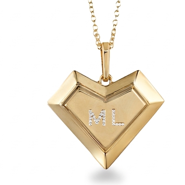 My Heart Medallion- Custom Special edition - Two Letter - Charmaleena Jewellery - Diamond Jewellery - My Heart