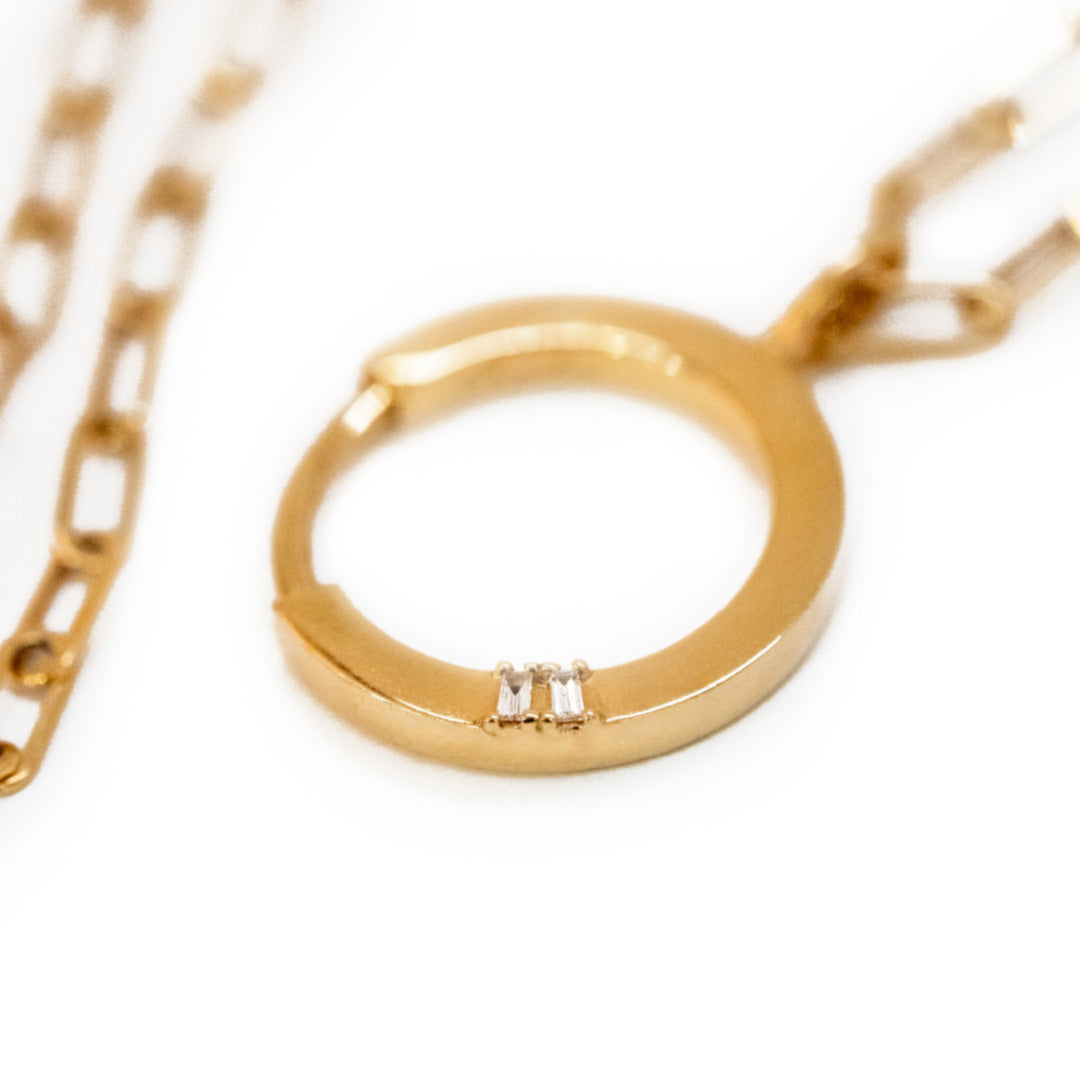 Golden - Ring Chain Necklace -  Yellow