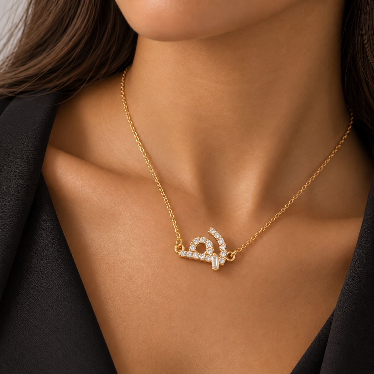 CA–LOVE–GRAPHY NECKLACE - SINGLE LETTER - PAVED - هـ