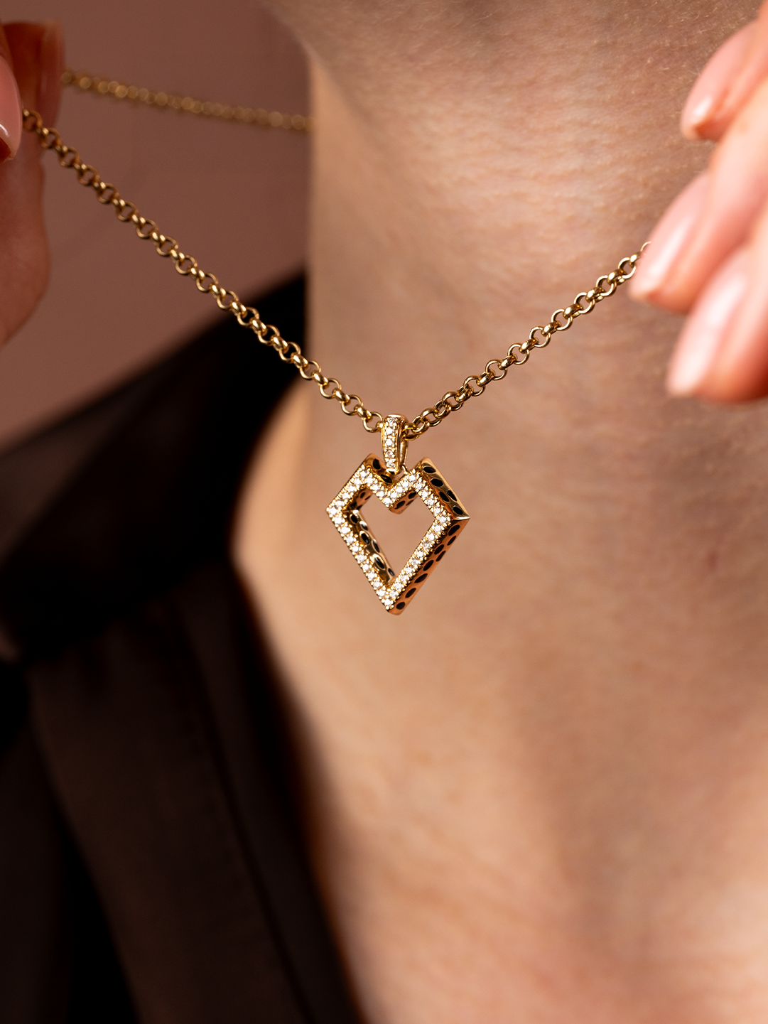 My Heart - Wild at Heart Charm Necklace - Paved