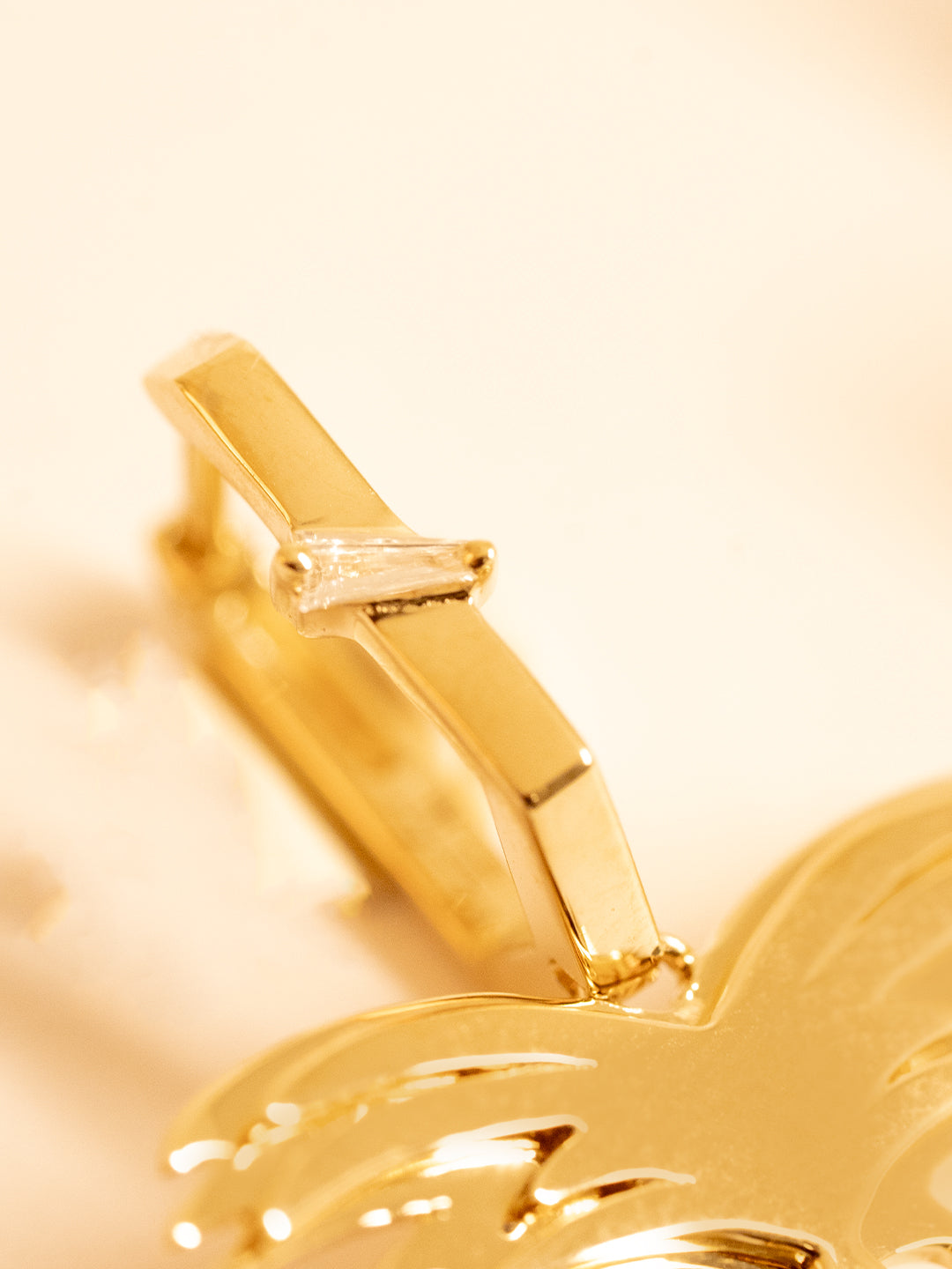 Golden- Palm Necklace - Diamonds - Yellow