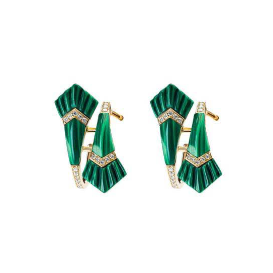 Elements Hoop Earrings - Small - Malachite