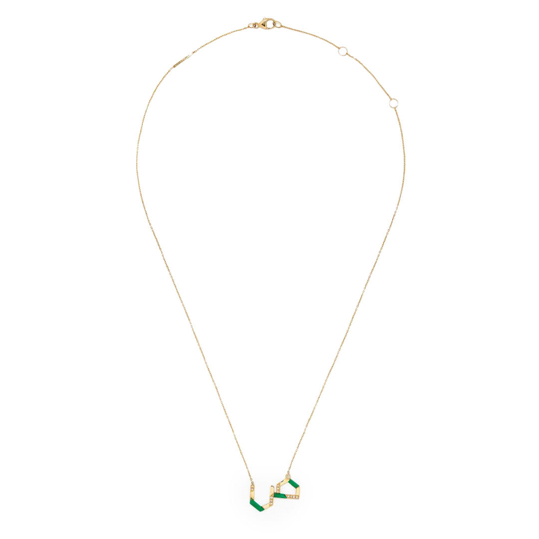 28 Collection Necklace (ض) - Green - Charmaleena Jewellery