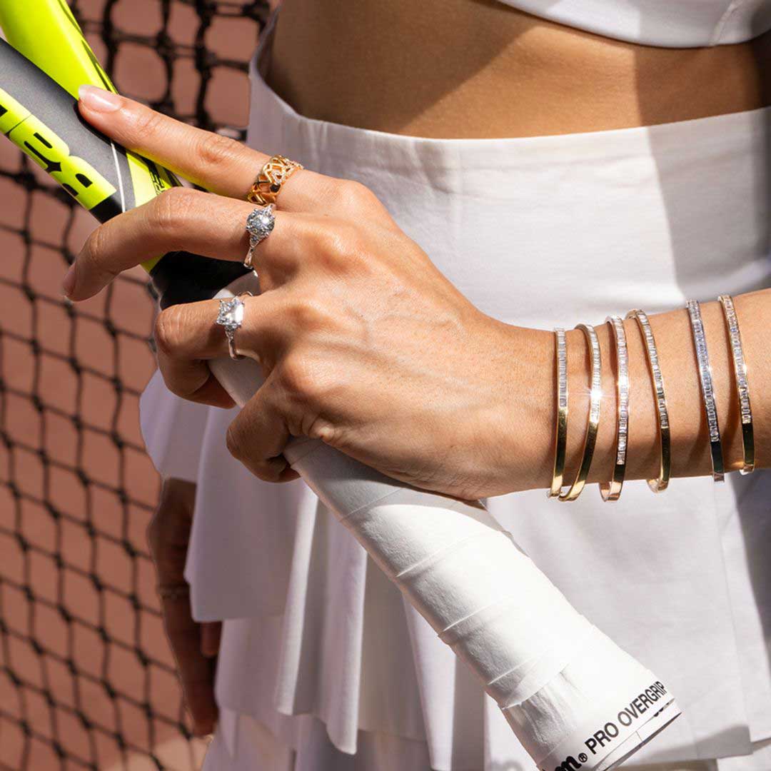 Golden Baguette Bangle - Yellow - Charmaleena Jewellery