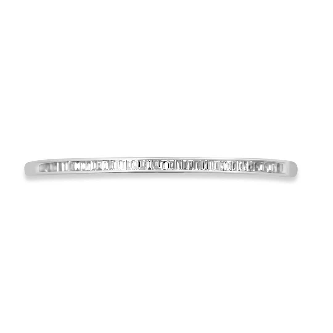 Golden Baguette Bangle - White - Charmaleena Jewellery