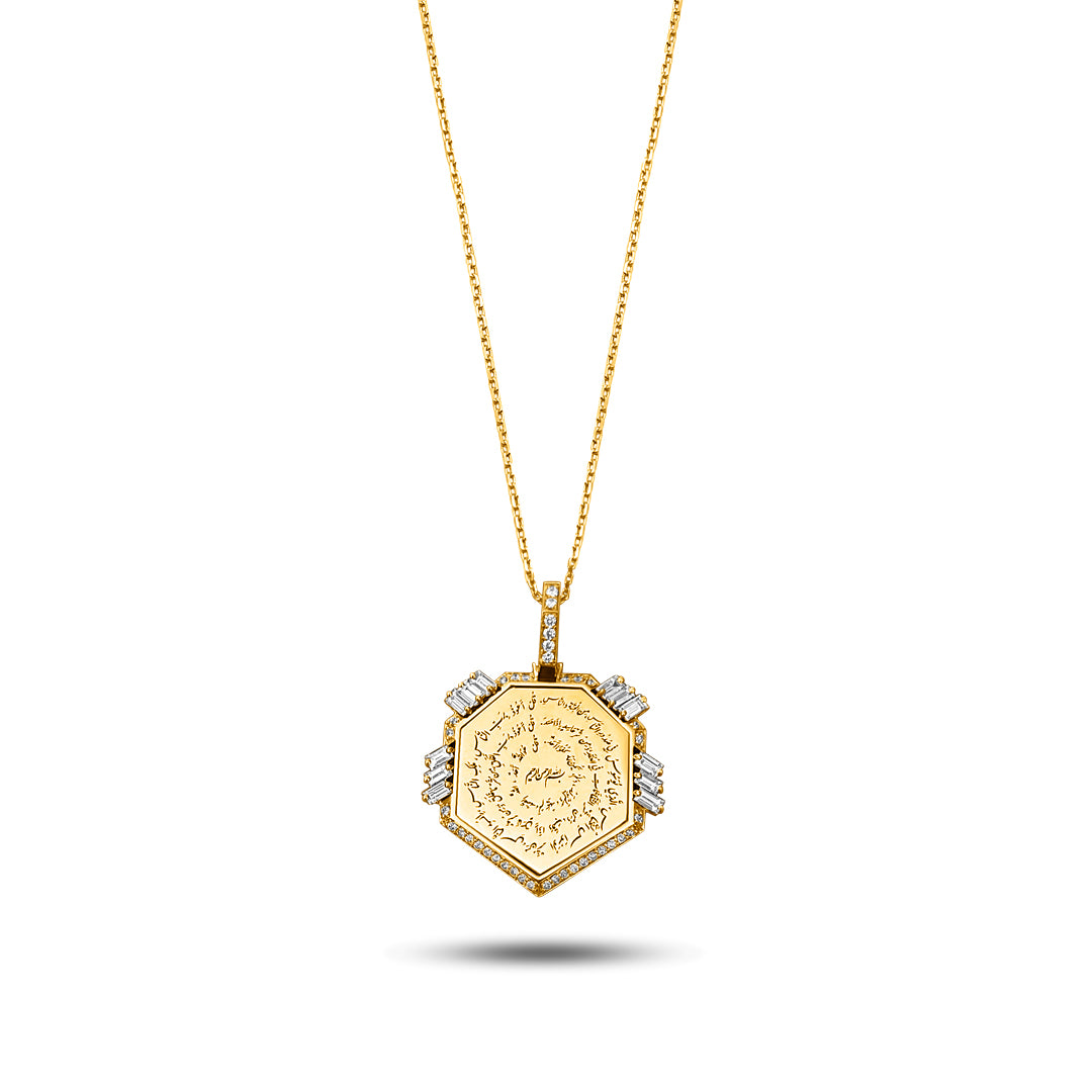 Golden Almouzat Pendant-Pave in diamonds (Yellow Gold)