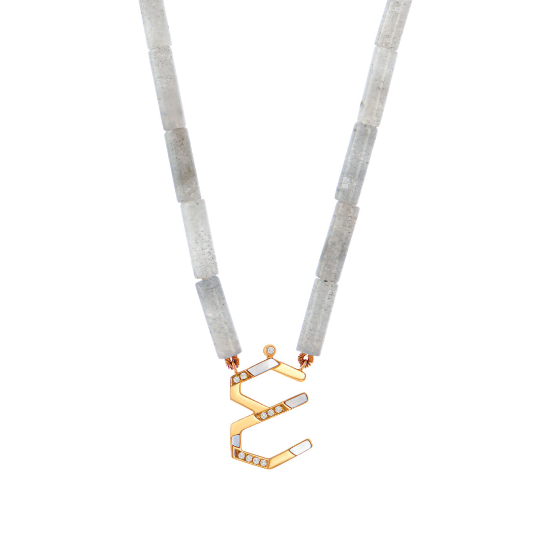 28 Collection Necklace Diamonds White Mother of Pearl(غ)