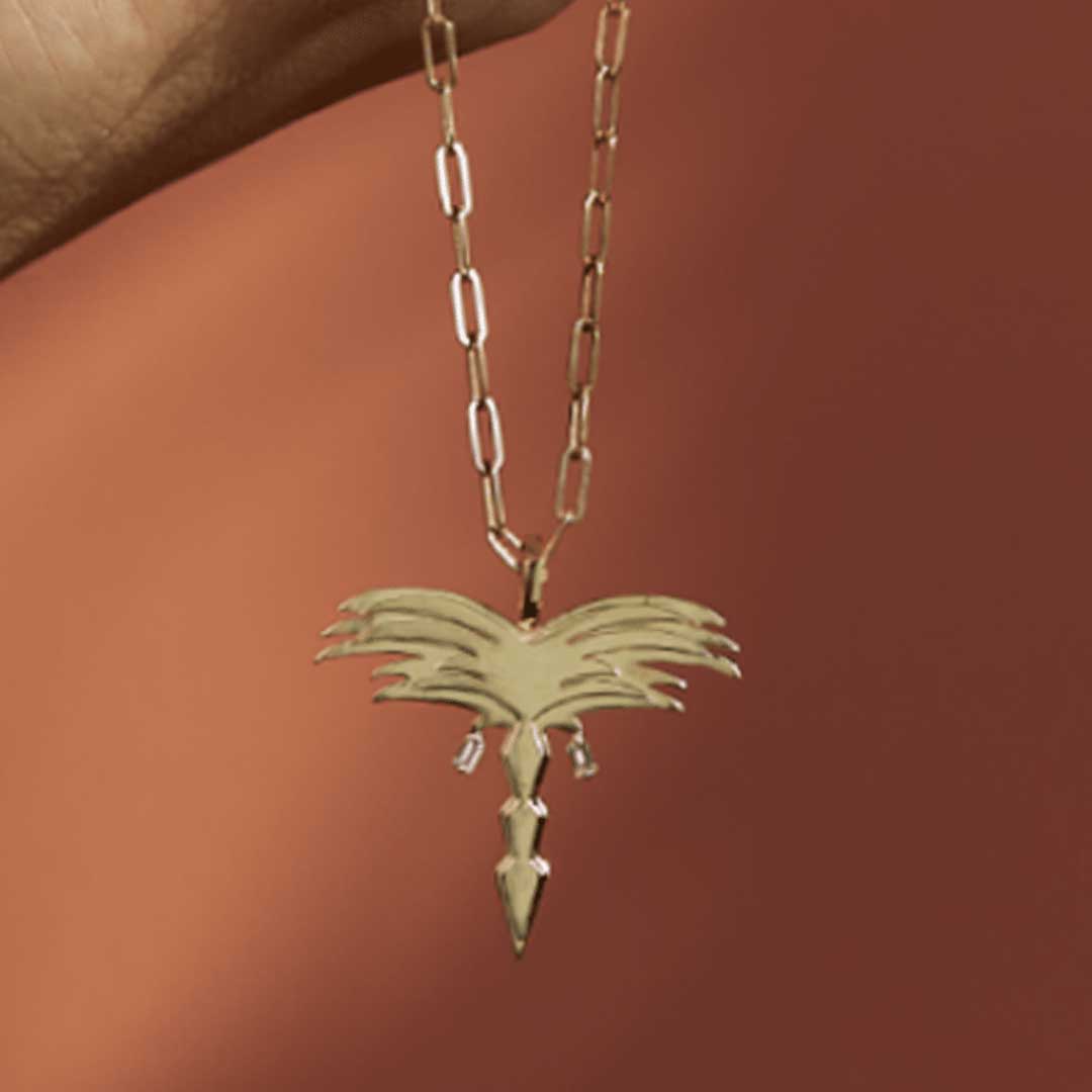 Golden Palm Pendant - Yellow - Charmaleena Jewellery