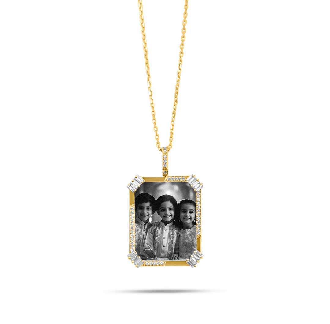 Golden Picture Pendant - Charmaleena Jewellery