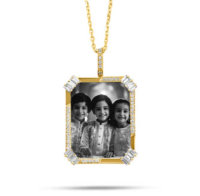 Tales & Treasures -Picture Pendant- Paved - Yellow - Charmaleena Jewellery - Diamond Jewellery - Tales & Treasures