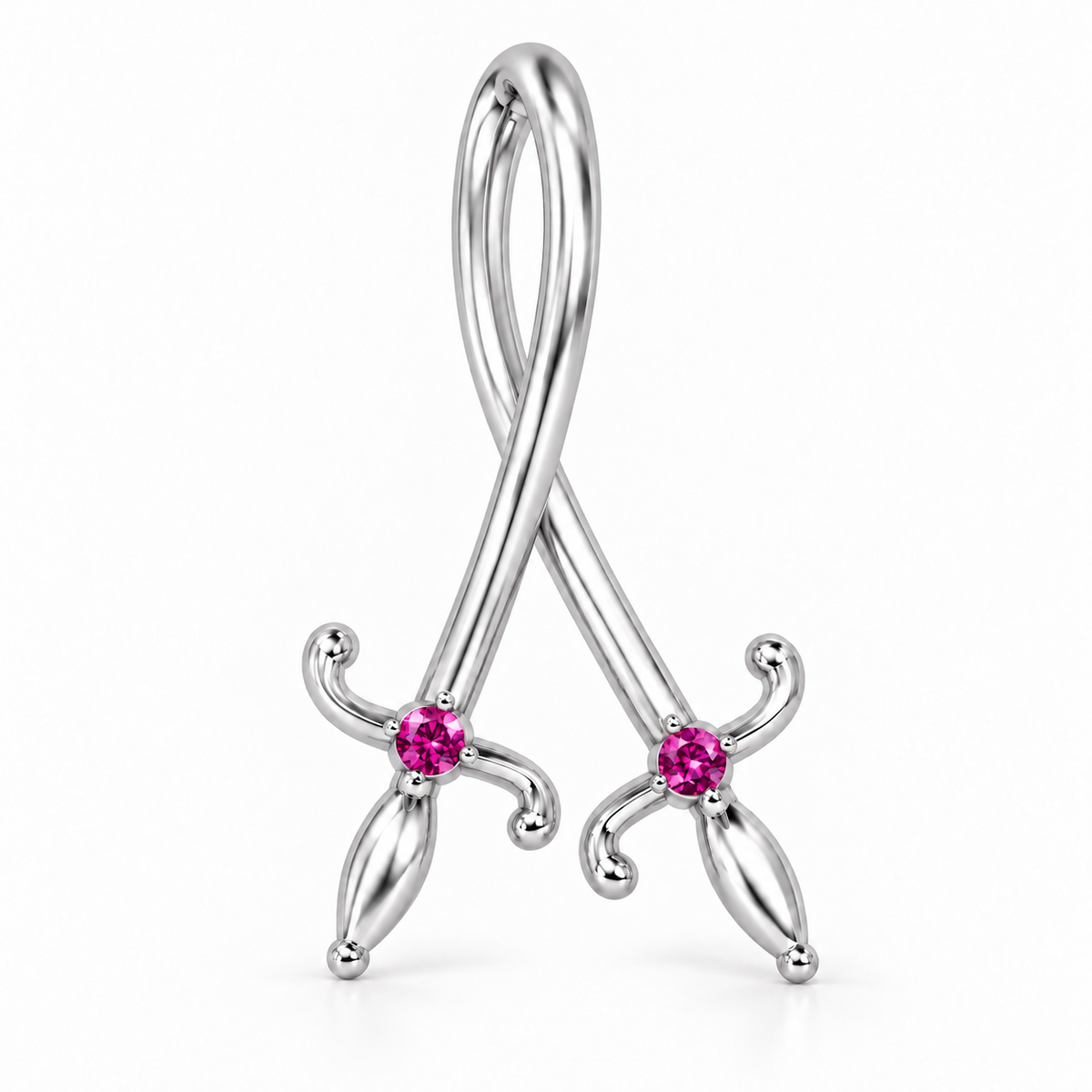 Swords of Love Necklace — Special Edition - Pink Sapphire - Charmaleena Jewellery - Diamond Jewellery - Swords of love