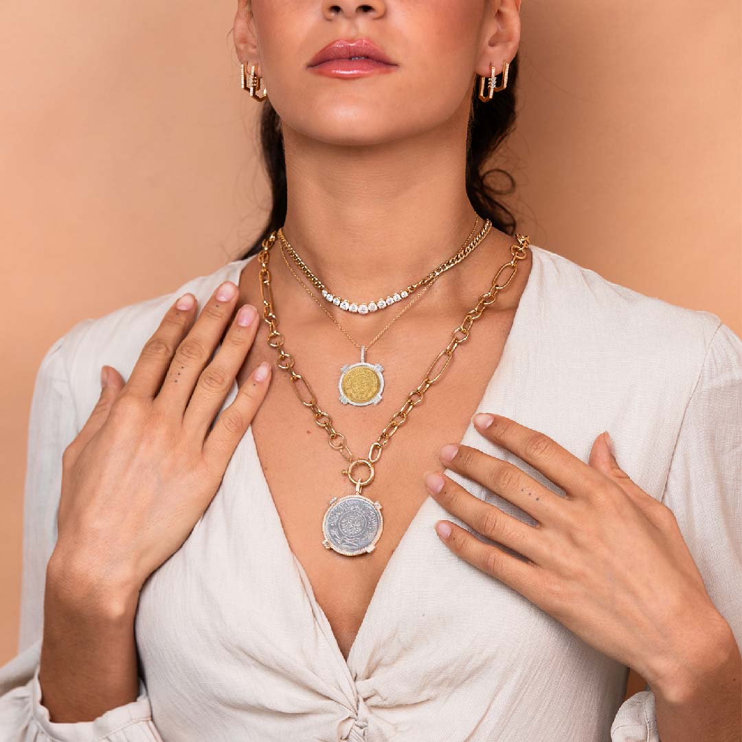Golden - Lock Chain Necklace - Yellow