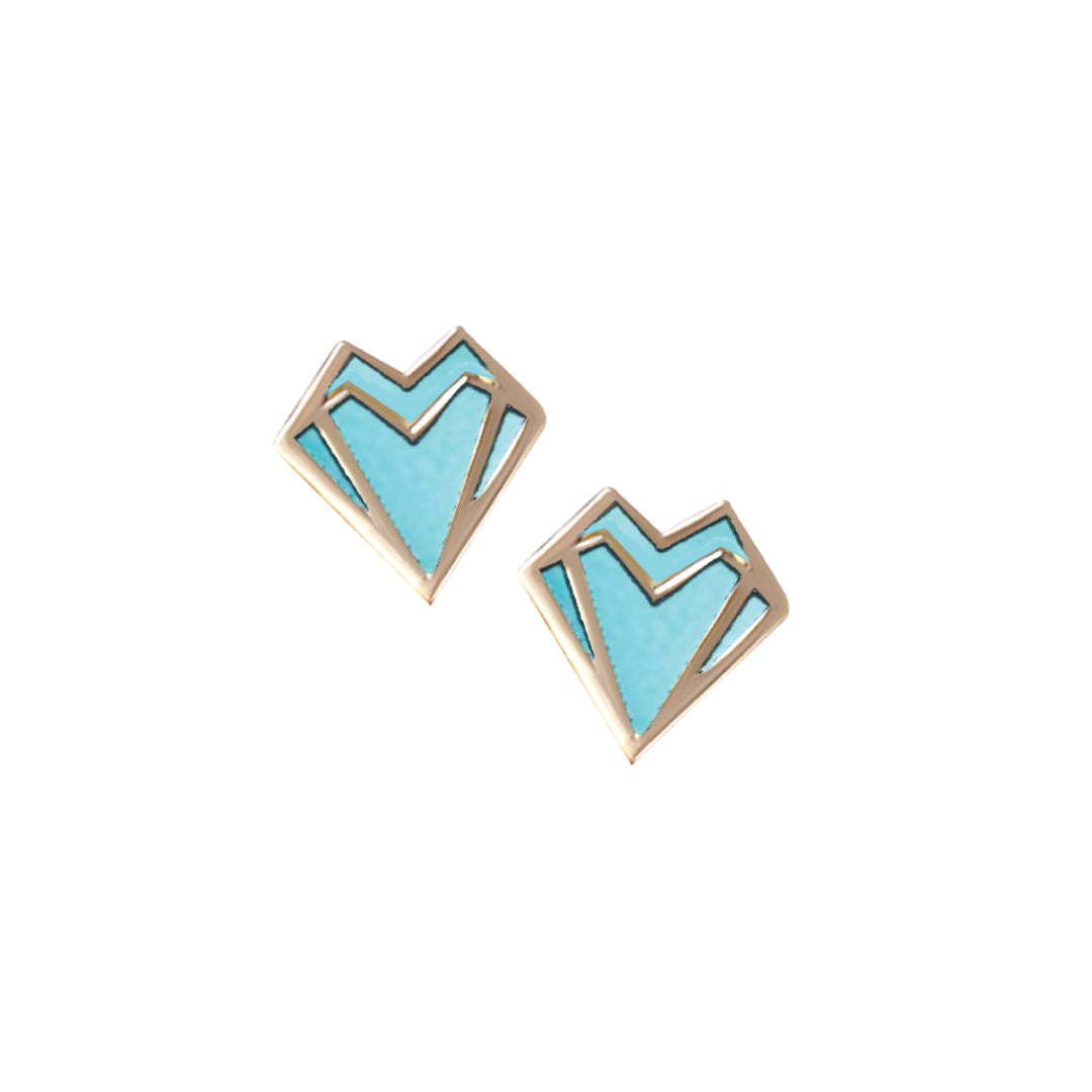 My Heart Petite Earrings Without Diamonds Turquoise